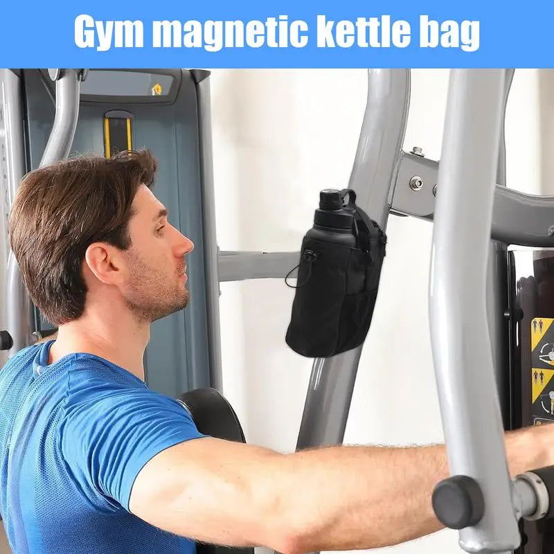 Magnetic Gym Water Bottle Bag Holder Portable Phone Sling Bag with Phone Pocket Built-In Magnet for Men Women Sports Fitness