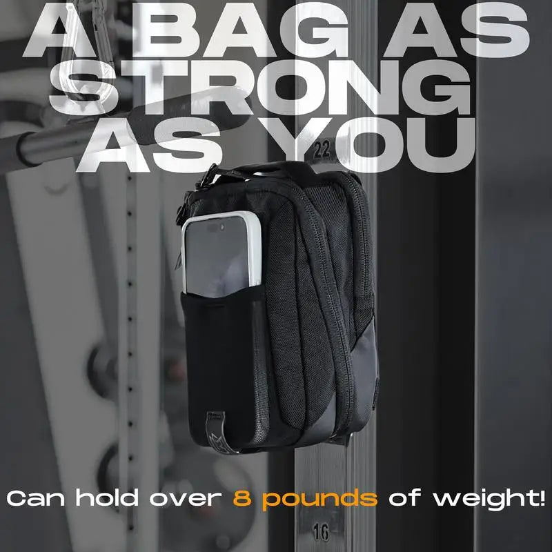 Magnetic Gym Water Bottle Bag Holder Portable Phone Sling Bag with Phone Pocket Built-In Magnet for Men Women Sports Fitness